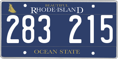 RI license plate 283215