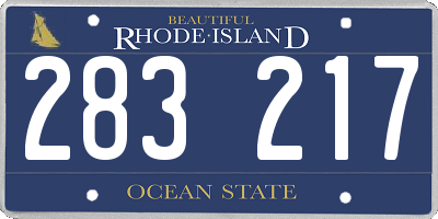 RI license plate 283217