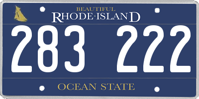 RI license plate 283222