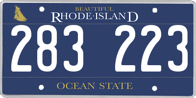 RI license plate 283223