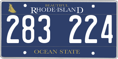 RI license plate 283224