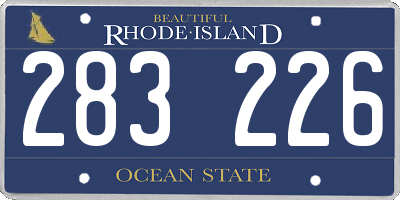 RI license plate 283226