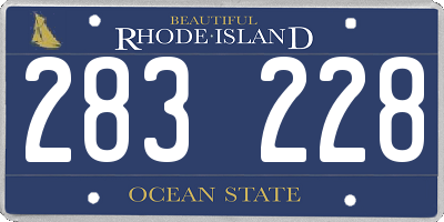 RI license plate 283228