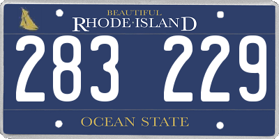 RI license plate 283229