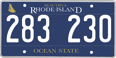RI license plate 283230