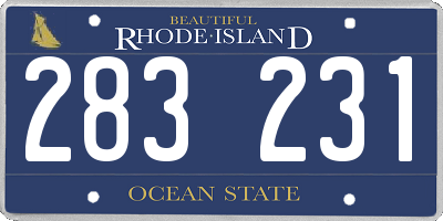 RI license plate 283231