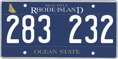 RI license plate 283232