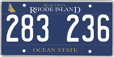 RI license plate 283236