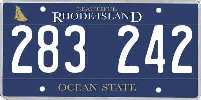 RI license plate 283242