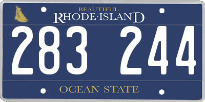 RI license plate 283244