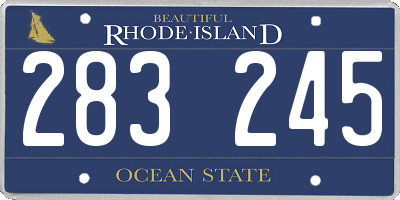 RI license plate 283245