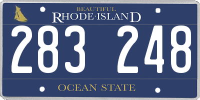 RI license plate 283248