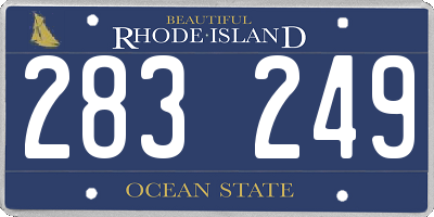 RI license plate 283249