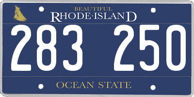 RI license plate 283250