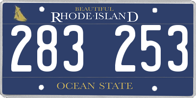 RI license plate 283253