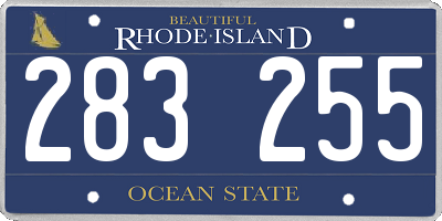 RI license plate 283255