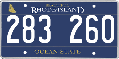 RI license plate 283260