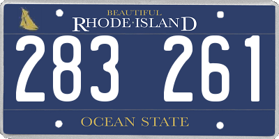 RI license plate 283261