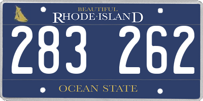 RI license plate 283262