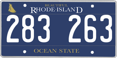 RI license plate 283263