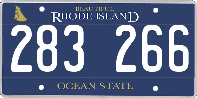 RI license plate 283266