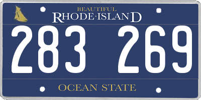 RI license plate 283269