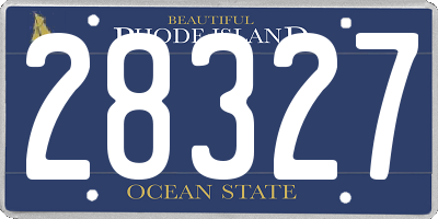 RI license plate 28327