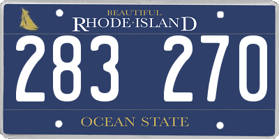 RI license plate 283270