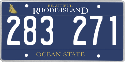 RI license plate 283271