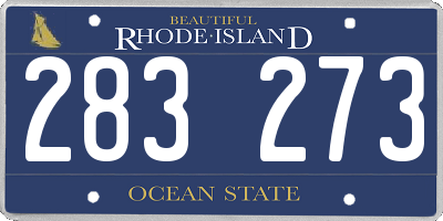 RI license plate 283273