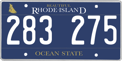 RI license plate 283275