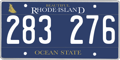 RI license plate 283276