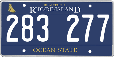 RI license plate 283277