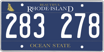 RI license plate 283278