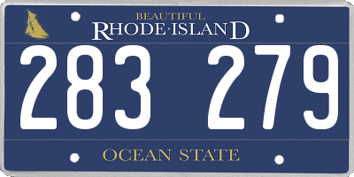 RI license plate 283279