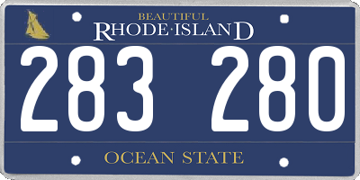 RI license plate 283280