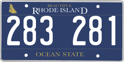 RI license plate 283281