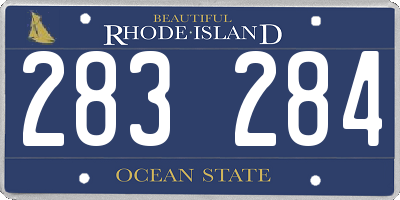 RI license plate 283284