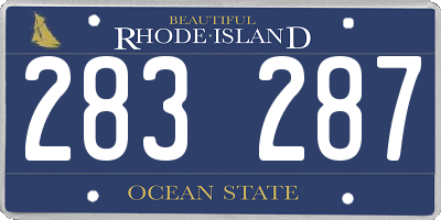 RI license plate 283287