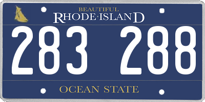 RI license plate 283288