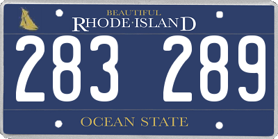 RI license plate 283289