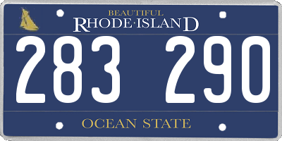 RI license plate 283290