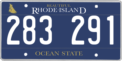 RI license plate 283291