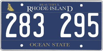 RI license plate 283295