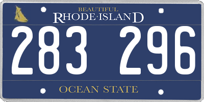 RI license plate 283296