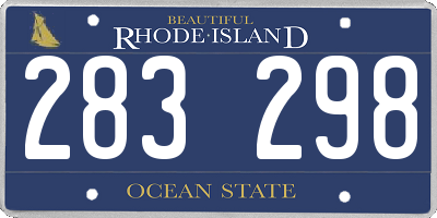RI license plate 283298