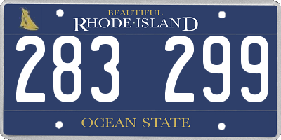 RI license plate 283299