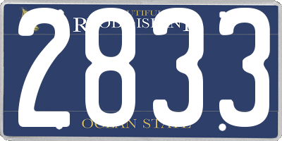 RI license plate 2833