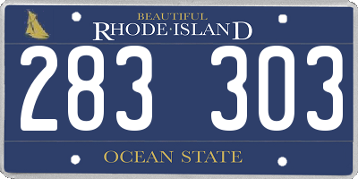RI license plate 283303