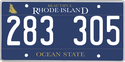 RI license plate 283305
